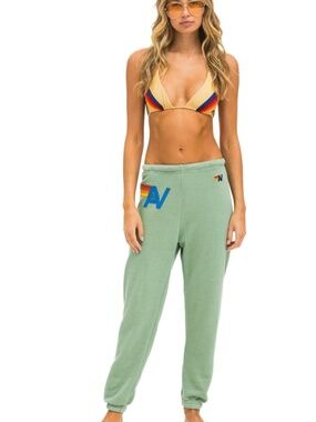 Aviator Nation Logo Stitch Sweatpants Sage